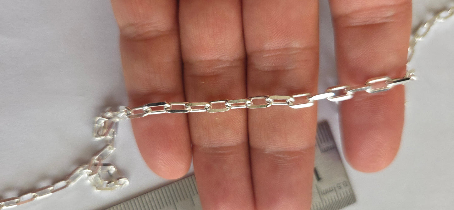 Cadena eslabon rect 5 x 2,5 mm plateada
