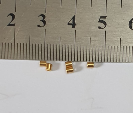 Mostacilla tubular lisa  2 * 1,5 mm Insumo baño de Oro