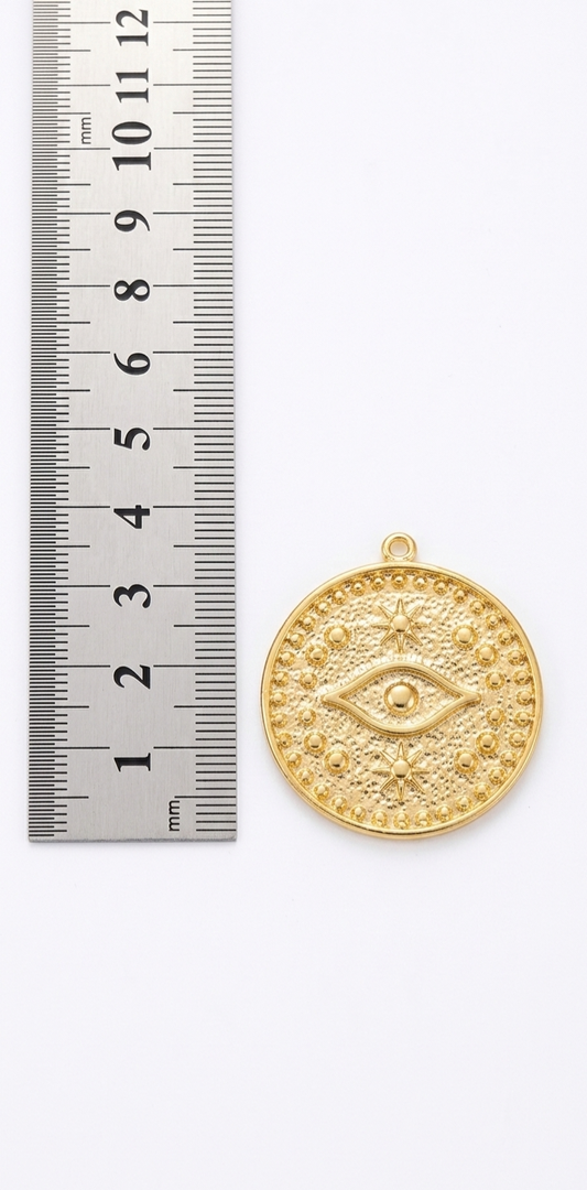 DD030- Dije medalla Ojo turco celestial
