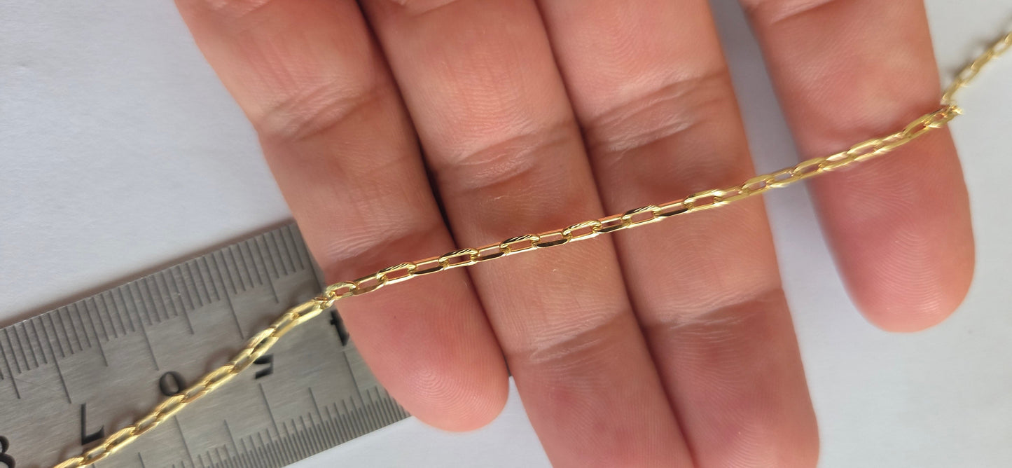 Cadena eslabon rectangular 3 x 2 mm dor