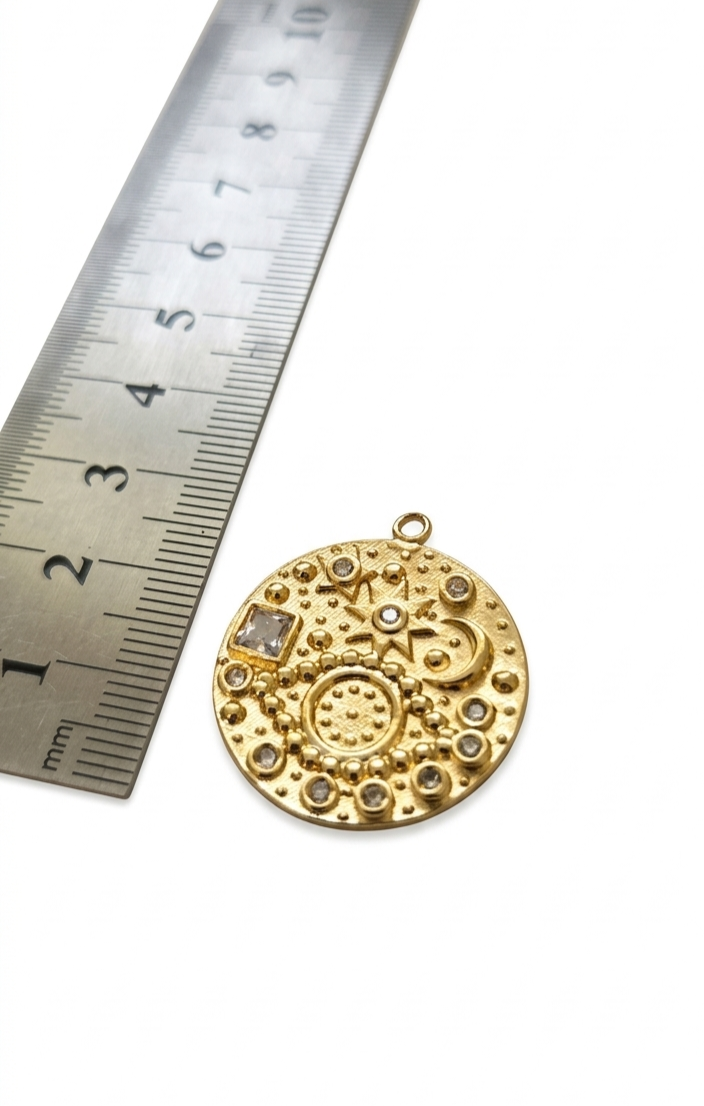 Dije lunas estrellas y circonios