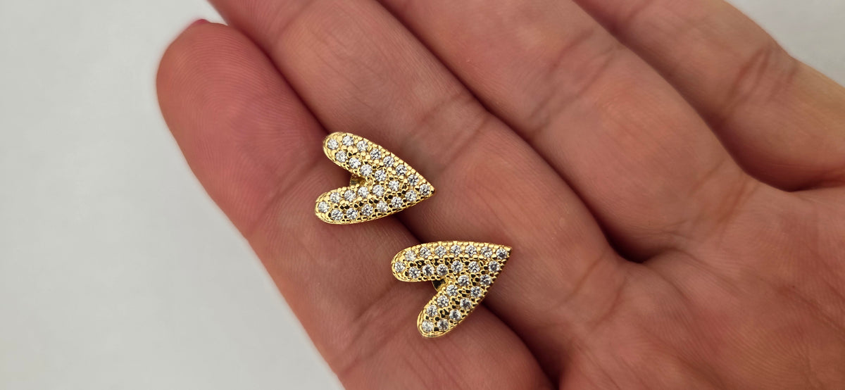 Aros corazón circon