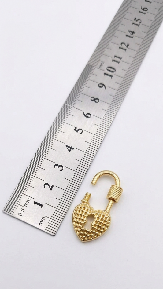 BD009- Broche corazón candado