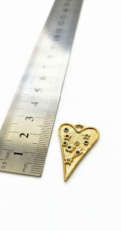 DD007- Dije corazón circon colores