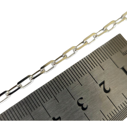 Cadena eslabon rect 5 x 2,5 mm plateada