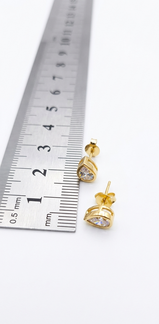 Aros punto de luz gota circón 7 MM