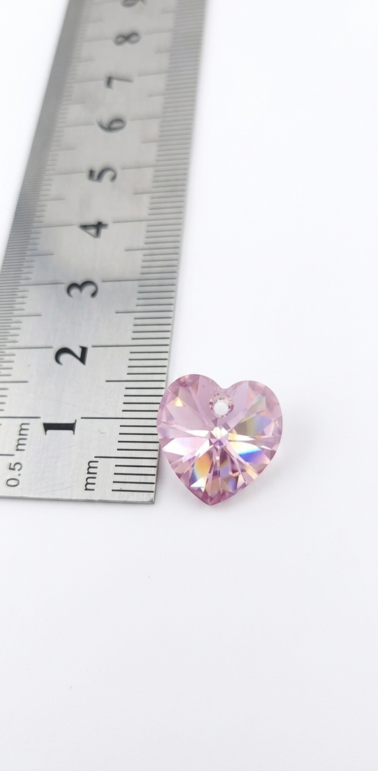 Cristal Swarovski Xilion Heart pendant rose 14 MM