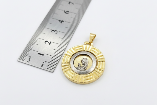 DD025- Medallon Virgen niña ( Baño oro / baño plata envejecida)