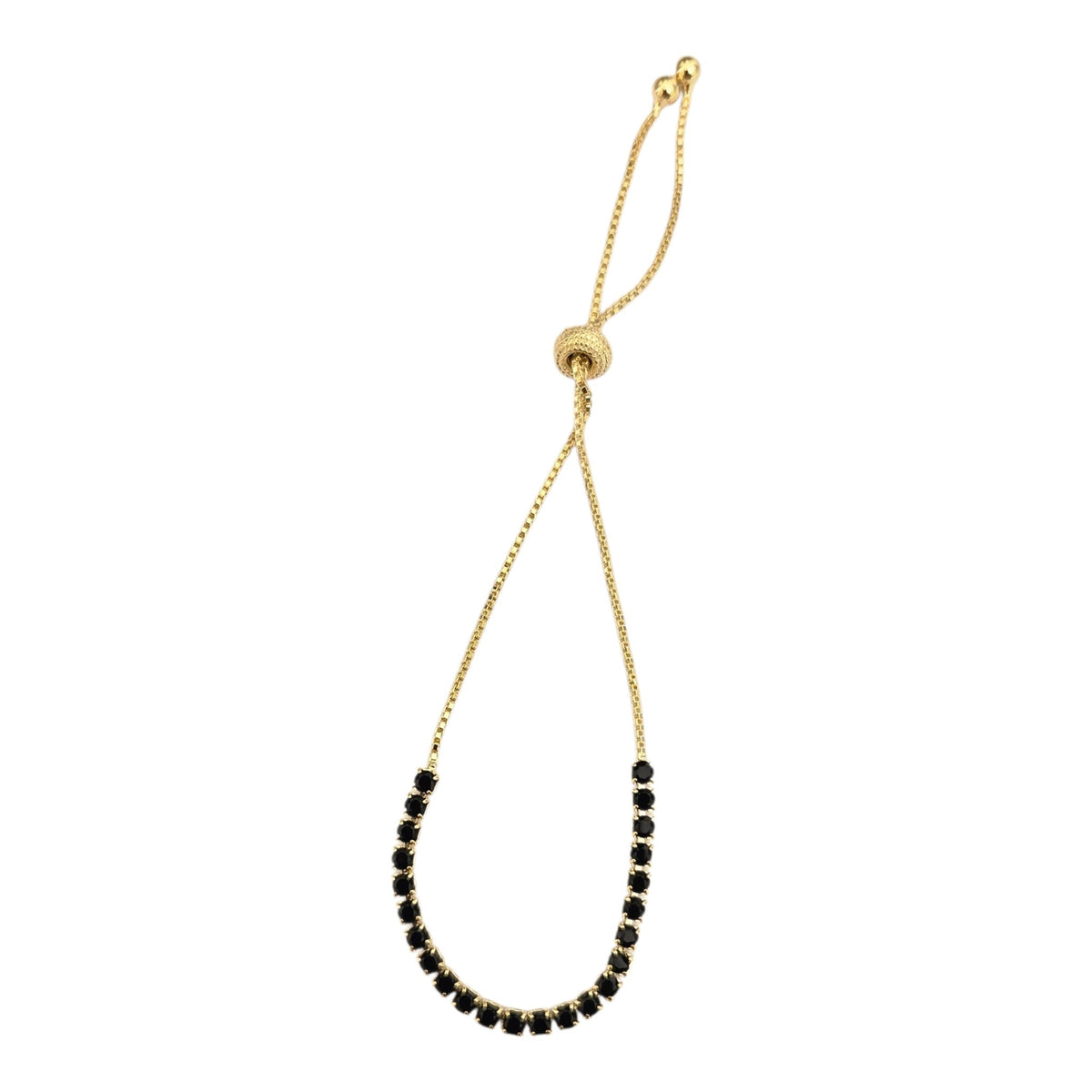 Pulsera ajustable circón negro