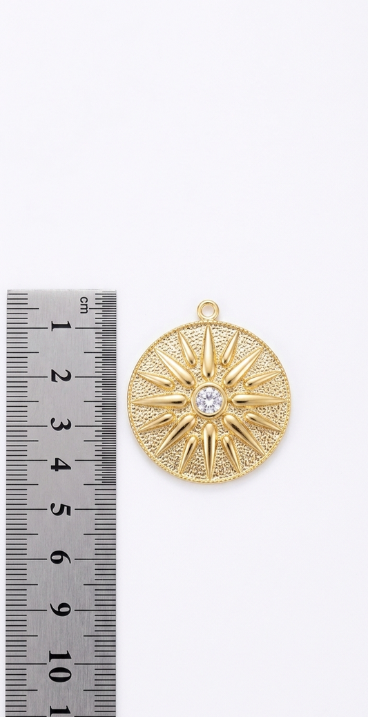 DD017- Medallon sol circón