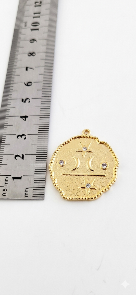 Medallas lunas estrellas y circones